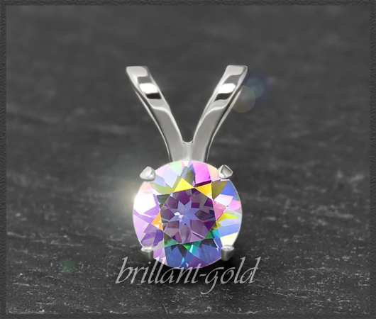 Anhänger 585 Gold weiß Mystic Topas 4,5,6,7mm